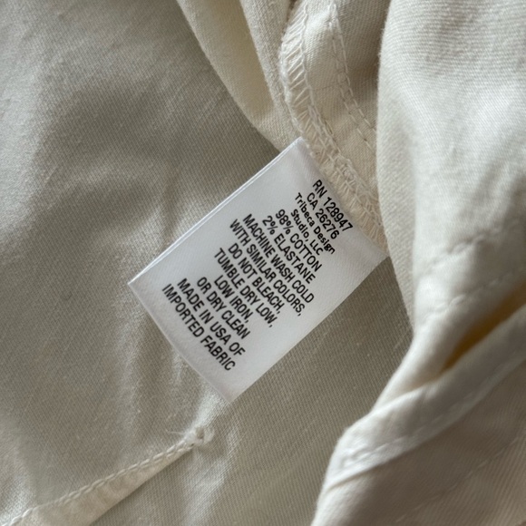 Nili Lotan Shon Cotton Pant Cream size 2 - Picture 6 of 6